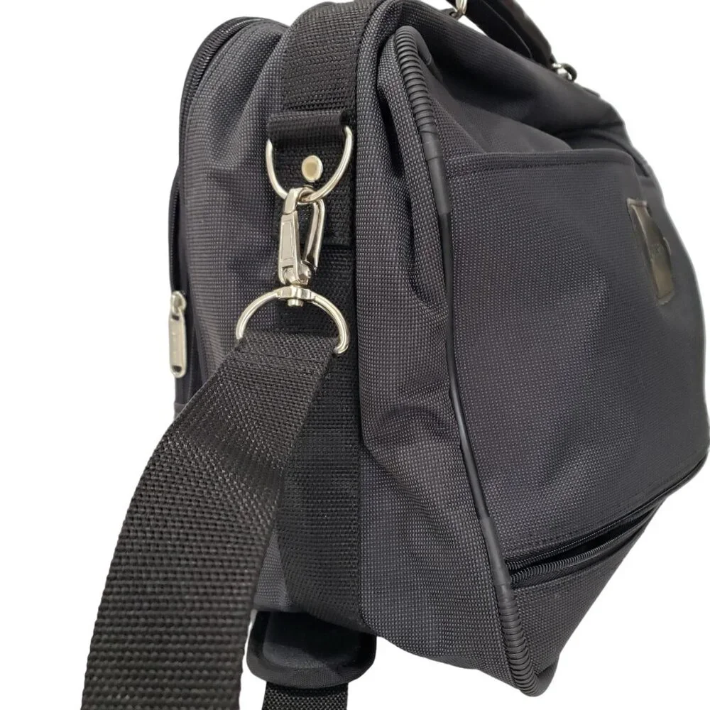 Delsey Black Unisex Laptop Briefcase Carry-On Durable Nylon Bag, Like New